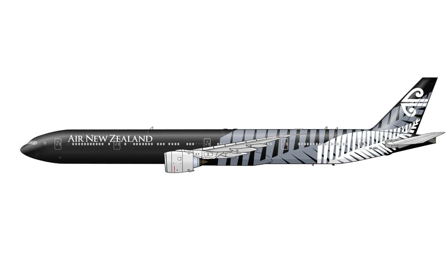 Air New Zealand Boeing 777-300ER “ Double Fern livery” ZK-OKQ 20cm side profile sticker.