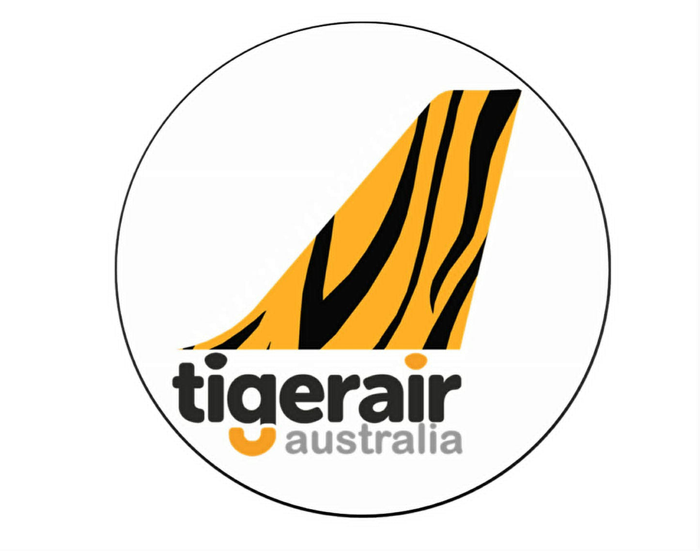 Tigerair 10cm round tail logo sticker.