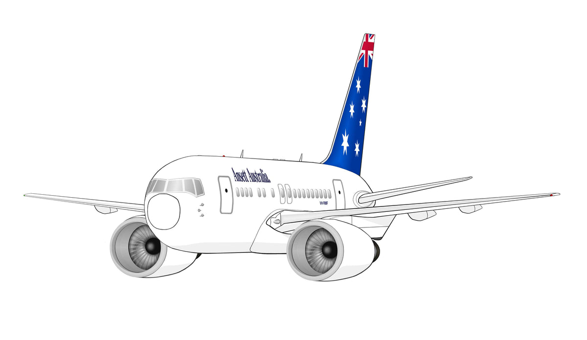 Ansett Australia Boeing 767-200 VH-RMF new design Flag livery 14cm caricature sticker.