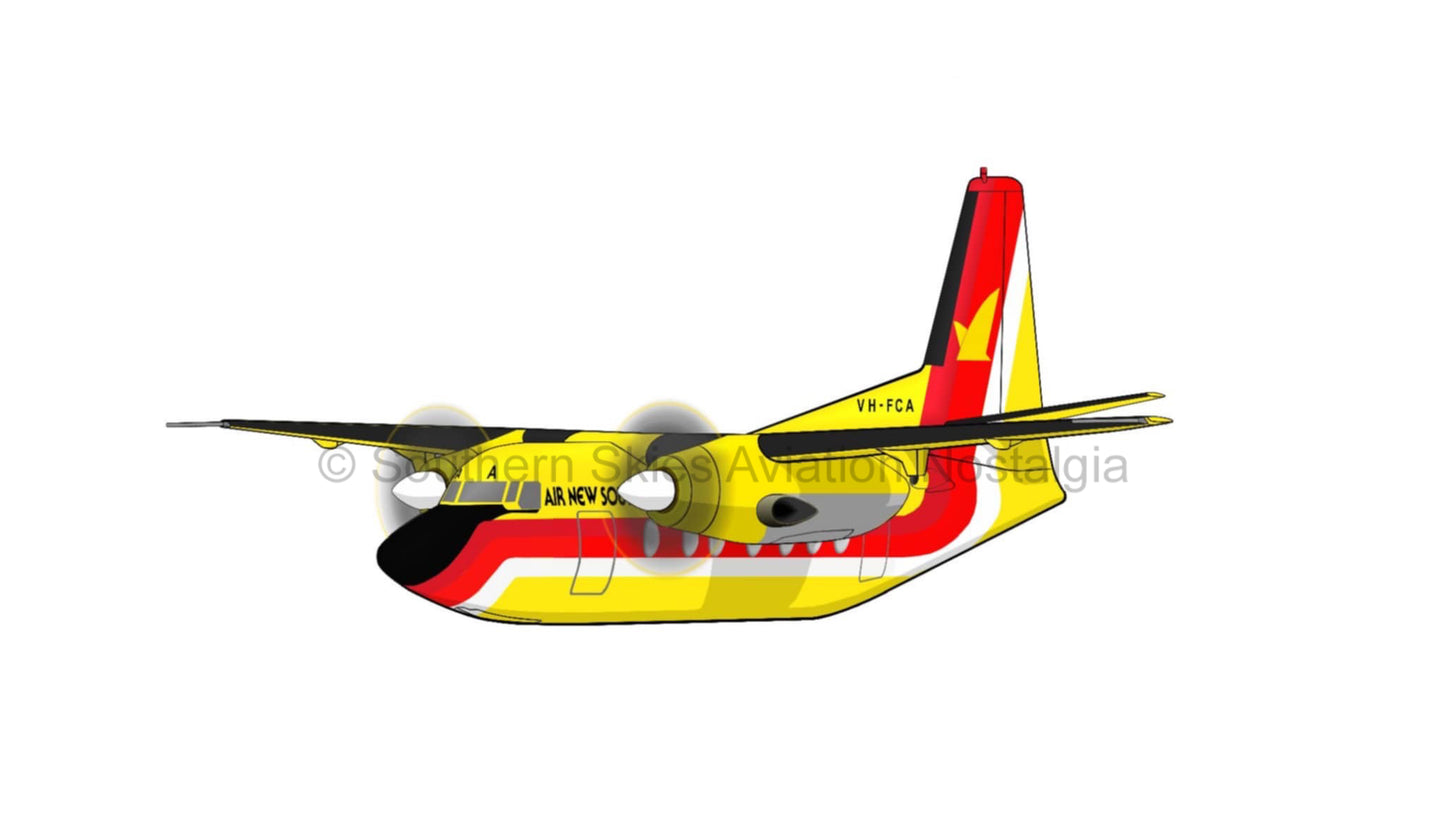 Air New South Wales Fokker F27 VH-FCA (1980's Canary Livery)