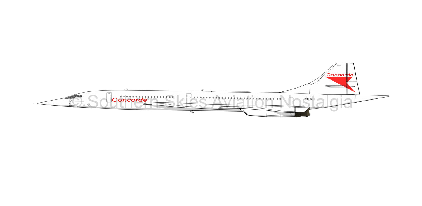 Concorde F-BTSC - Airport '79 Livery (Caricature or Side Profile)