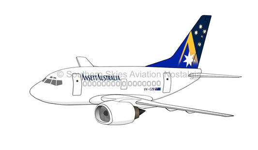 Ansett 737 VH-CZB - Starmark Livery (Caricature or Side Profile)