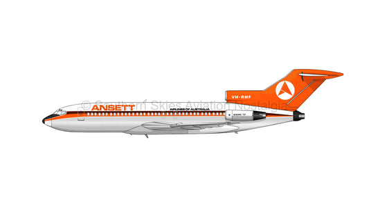 Ansett 727-100 VH-RMF - Delta Livery (Caricature or Side Profile)