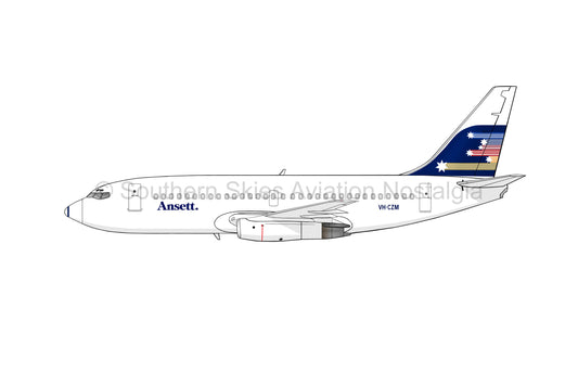 Ansett 737-200 VH-CZM - Southern Cross Livery (Caricature or Side Profile)