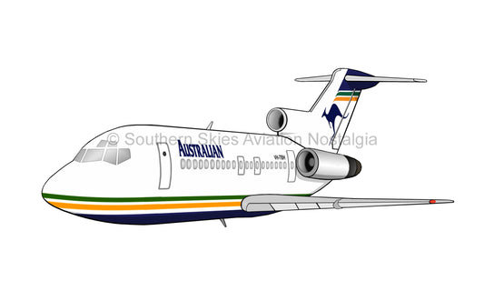 Australian Airlines 727 - VH-TBH (Caricature or Side Profile)