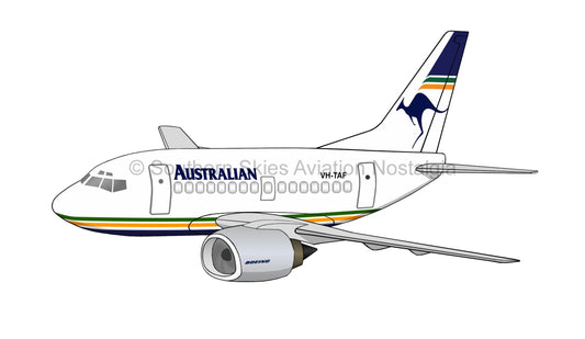 Australian Airlines 737 - VH-TAF (Caricature or Side Profile)