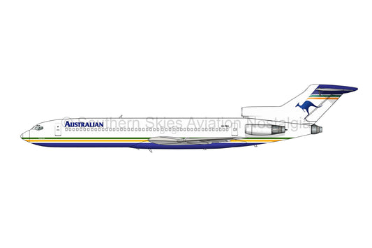 Australian Airlines 727 - VH-TBH (Caricature or Side Profile)