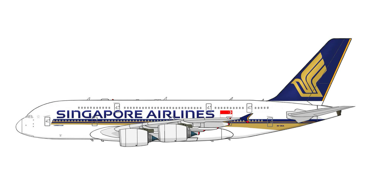 Singapore Airlines Airbus A380 9V-SKA PVC side profile cutout.