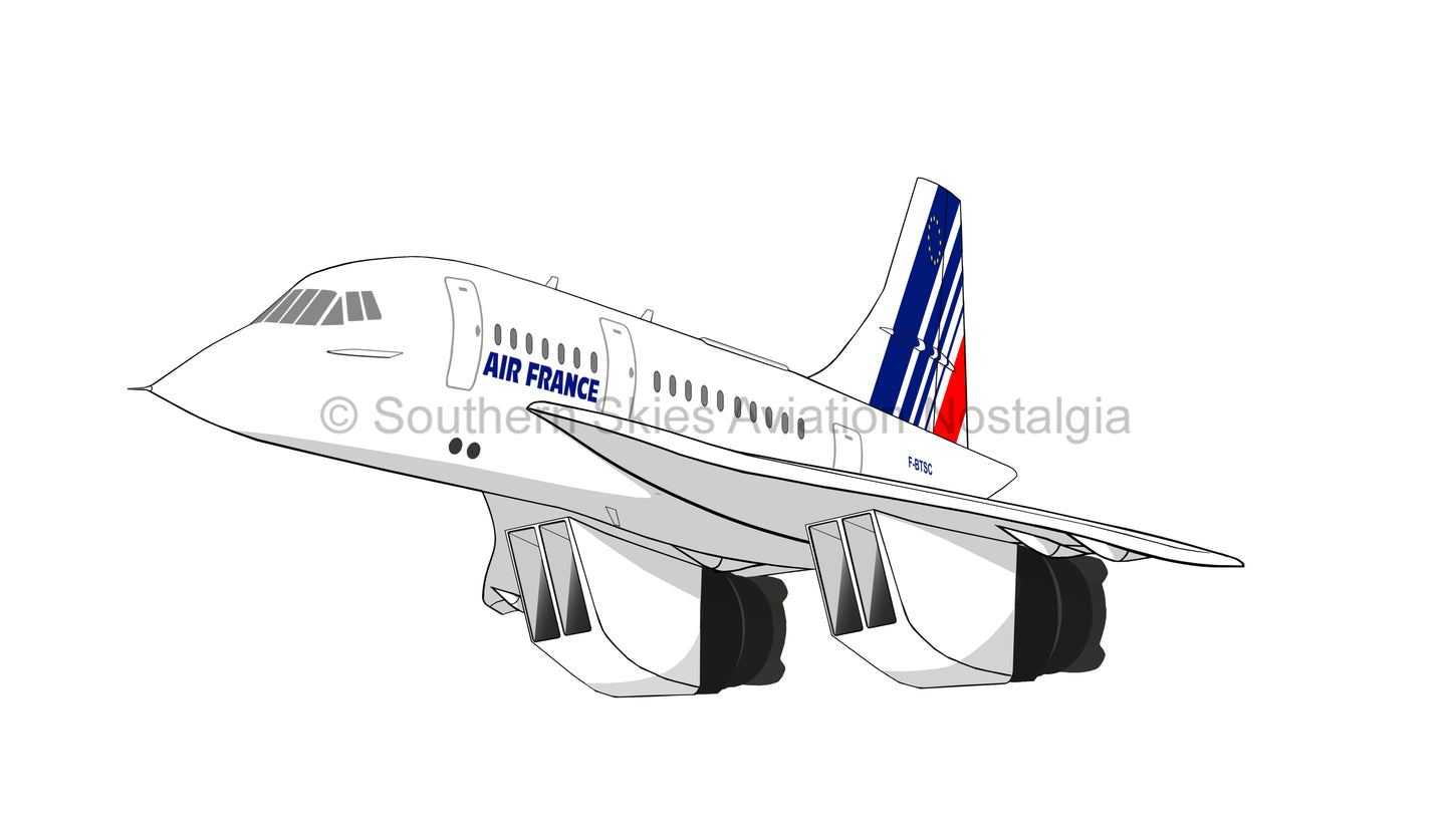 Air France Concorde F-BTSC (Caricature or Side Profile)