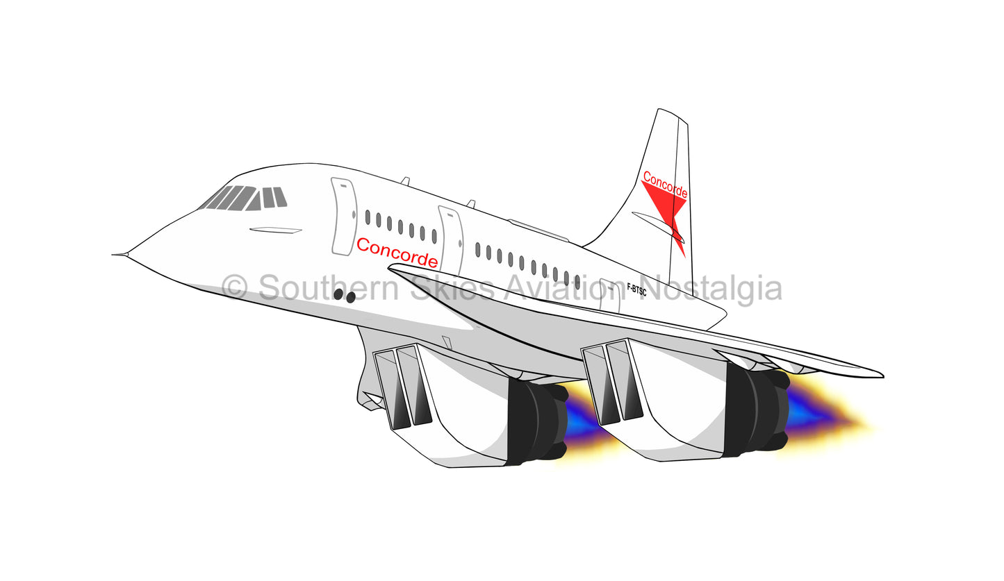 Concorde F-BTSC - Airport '79 Livery (Caricature or Side Profile)