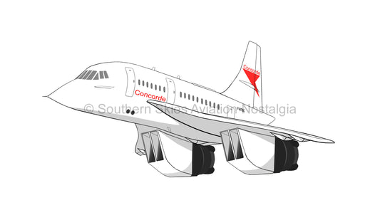 Concorde F-BTSC - Airport '79 Livery (Caricature or Side Profile)