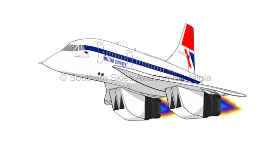 British Airways Concorde G-BOAC (Caricature or Side Profile)