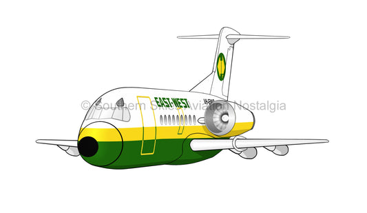 EastWest Airlines F-28 VH-EWC (Caricature)