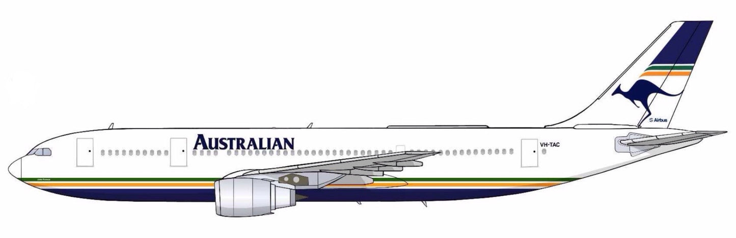 Australian Airlines Airbus A300 VH-TAC PVC side profile cutout.