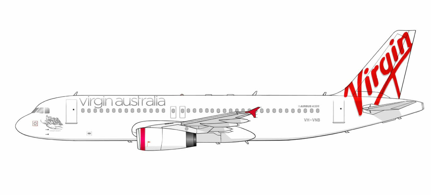 Virgin Australia Airbus A320 VH-VNB PVC side profile cutout.