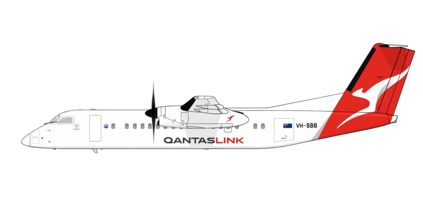 Qantas Link Dash 8-300 VH-SBB current livery PVC side profile cutout.