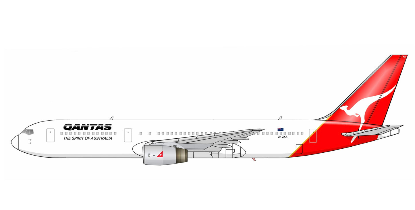 QANTAS Boeing 767-336ER ex BA Rolls Royce engines VH-ZXA PVC side profile cutout.