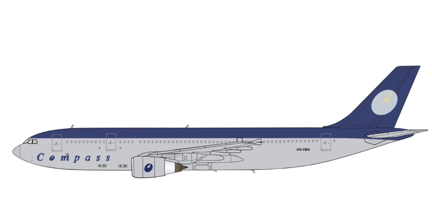 Compass Airlines Mark 1 Airbus A300-600 VH-YMA PVC side profile cutout.
