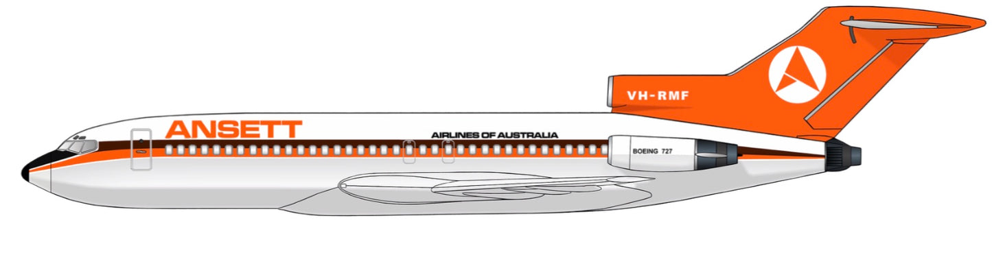 Ansett Australia 1970s Delta Livery (Orange and Black)