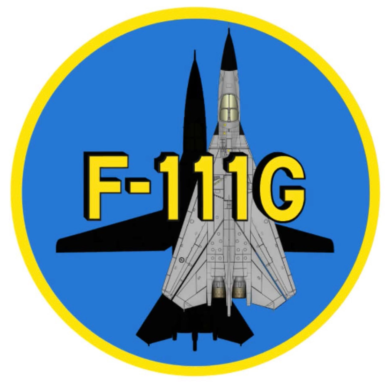 F-111G 9cm round sticker.