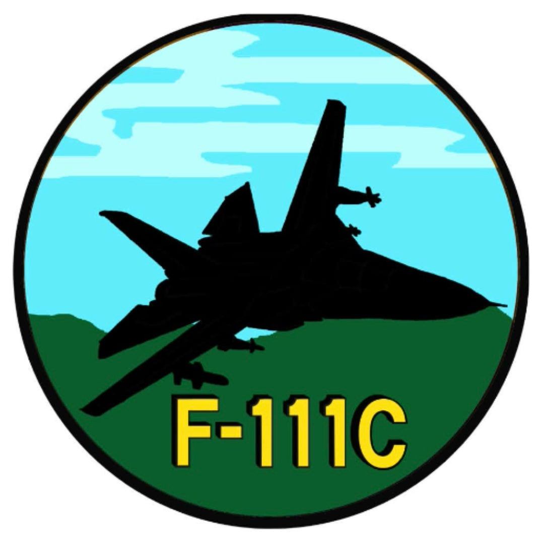 F-111C 9cm round sticker.