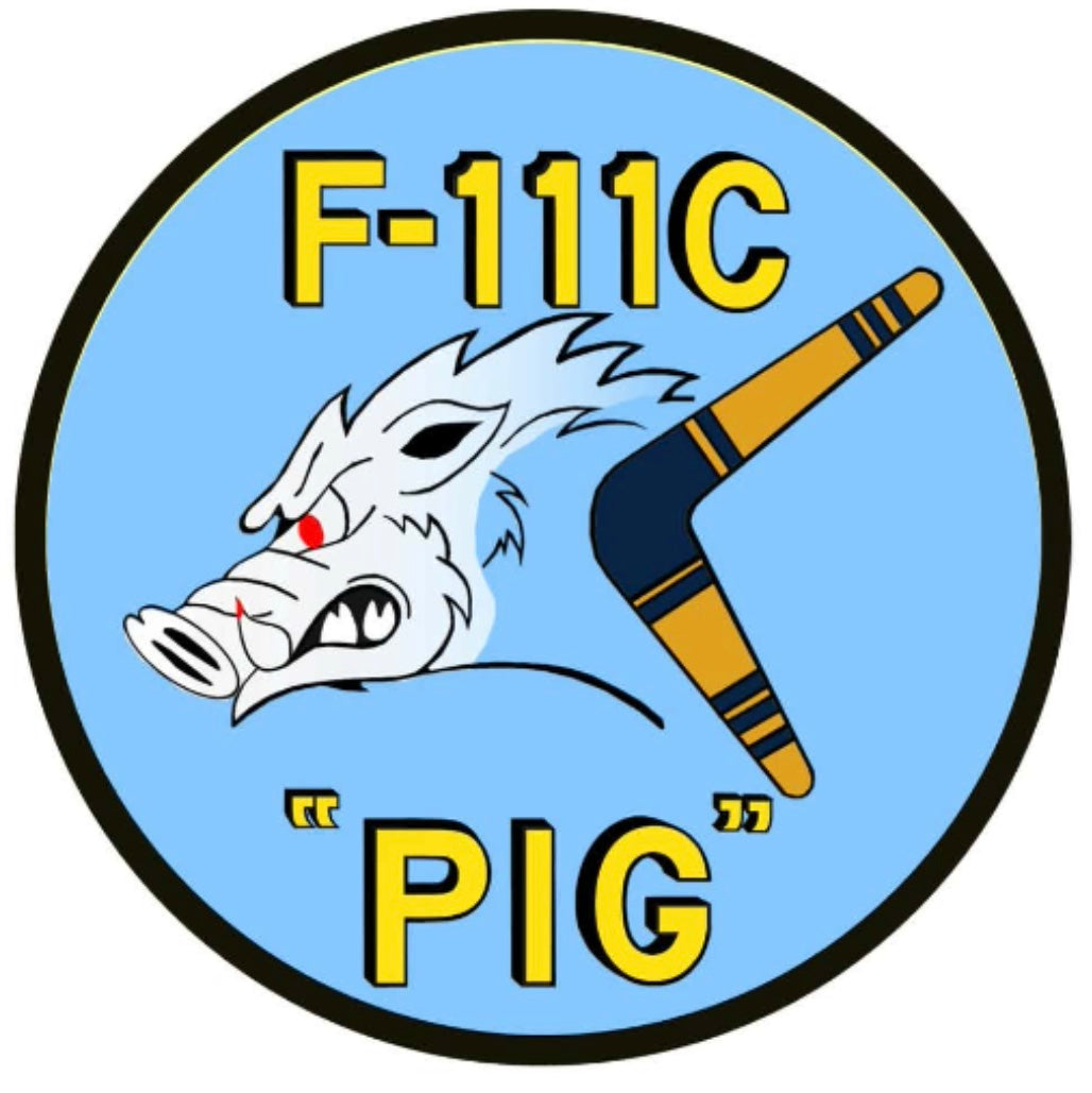 F-111C “Pig” 9cm round sticker.