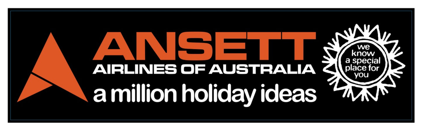 Ansett Airlines Of Australia 1970s Delta livery “a million holiday ideas” 22cm sticker.