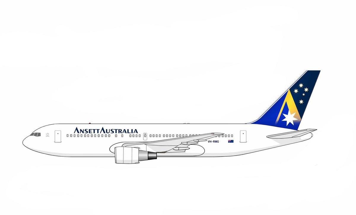 Ansett Australia Boeing 767-200 VH-RMG Starmark livery 20cm side profile sticker.