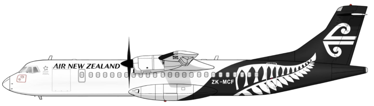 Air New Zealand ATR-72 “Fern livery” ZK-MCF PVC side profile cutout.