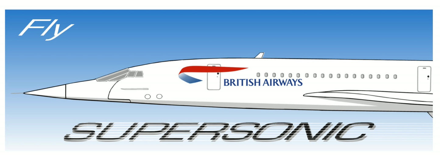 British Airways Concorde forward fuselage 20cm sticker.