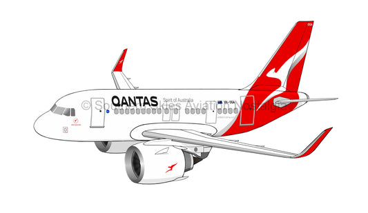 Qantas Airbus A321N VH-OGA (Caricature)