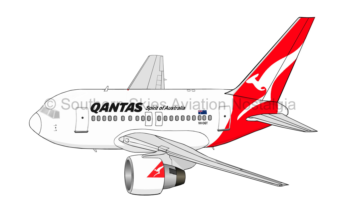 Qantas Boeing 767 VH-OGT (Caricature)