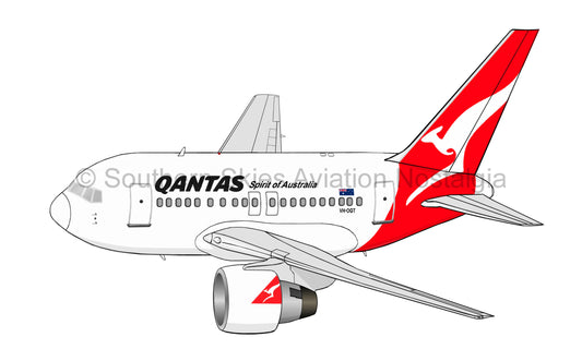 Qantas Boeing 767 VH-OGT (Caricature)
