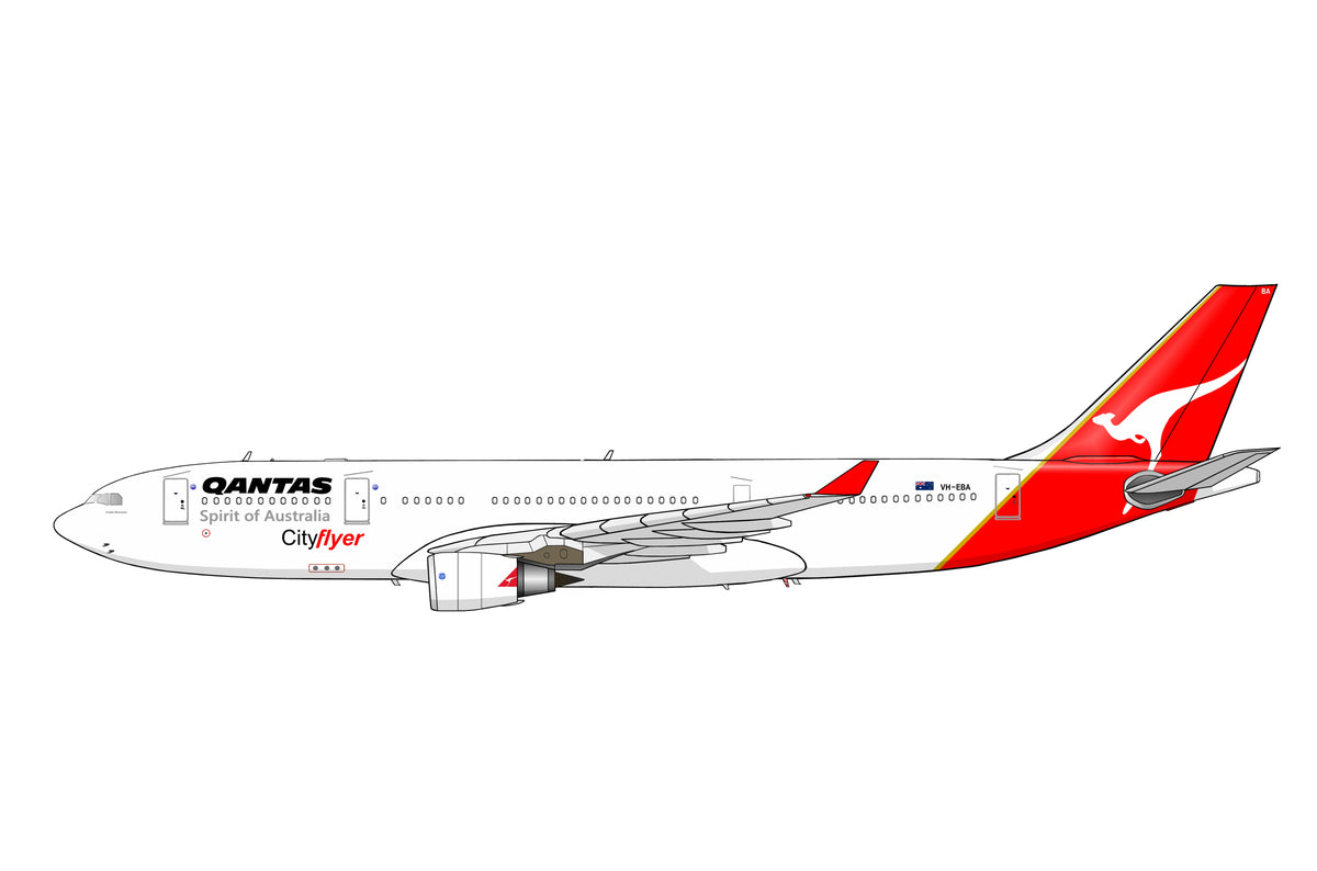 Qantas Airbus A330-200 VH-EBA Original Cityflyer livery PVC side profile cutout.