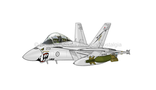 RAAF Boeing F/A 18F Super Hornet A44-201 (Caricature)