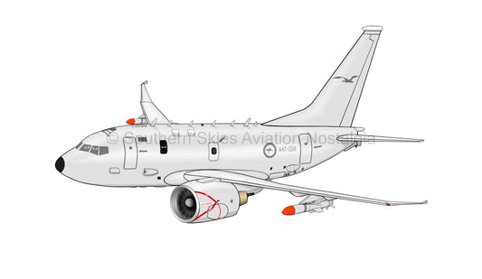 RAAF Boeing P8 Poseidon A47-004 - Orange Tips (Caricature)