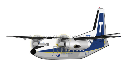 TAA Fokker F-27 VH-TQP -T-Tail Livery (Caricature or Side Profile)
