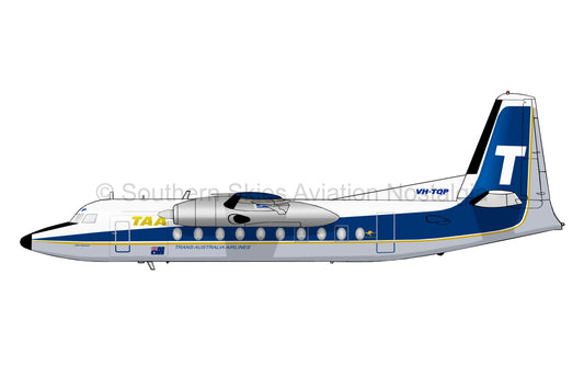 TAA Fokker F-27 VH-TQP -T-Tail Livery (Caricature or Side Profile)