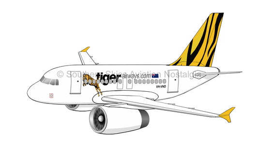 Tiger Airways Airbus A320 VH-VND - Early Livery (Caricature)