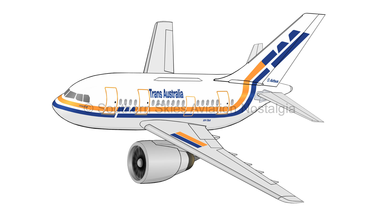 TAA Airbus A300 VH-TAA- Camel Hump Livery (Caricature or Side Profile)
