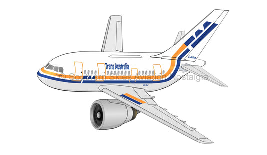 TAA Airbus A300 VH-TAA- Camel Hump Livery (Caricature or Side Profile)