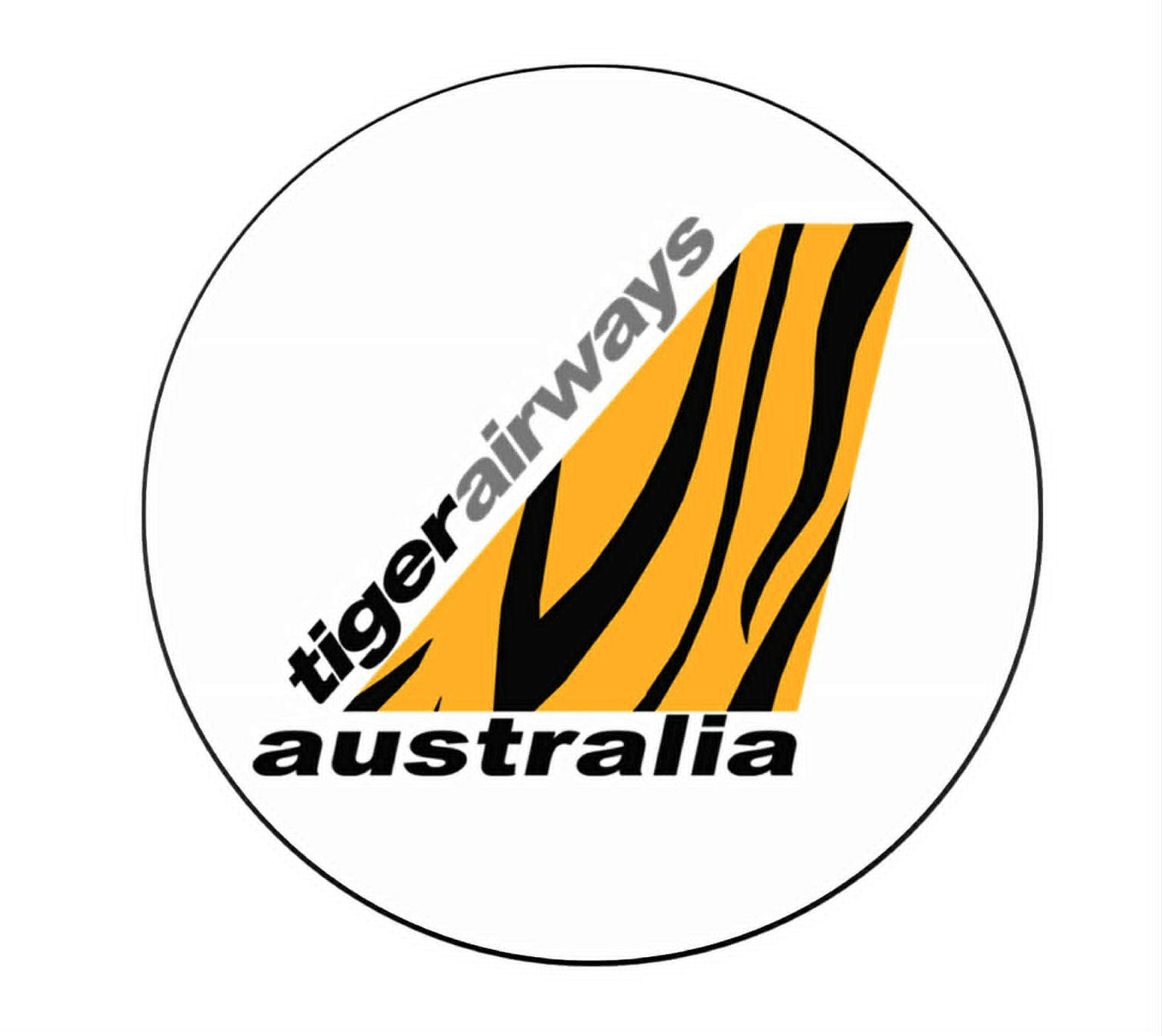 Tigerairways 10cm round tail logo sticker.