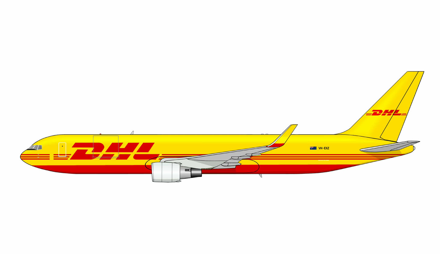 DHL Boeing 767-300F VH-EXZ PVC side profile cutout.