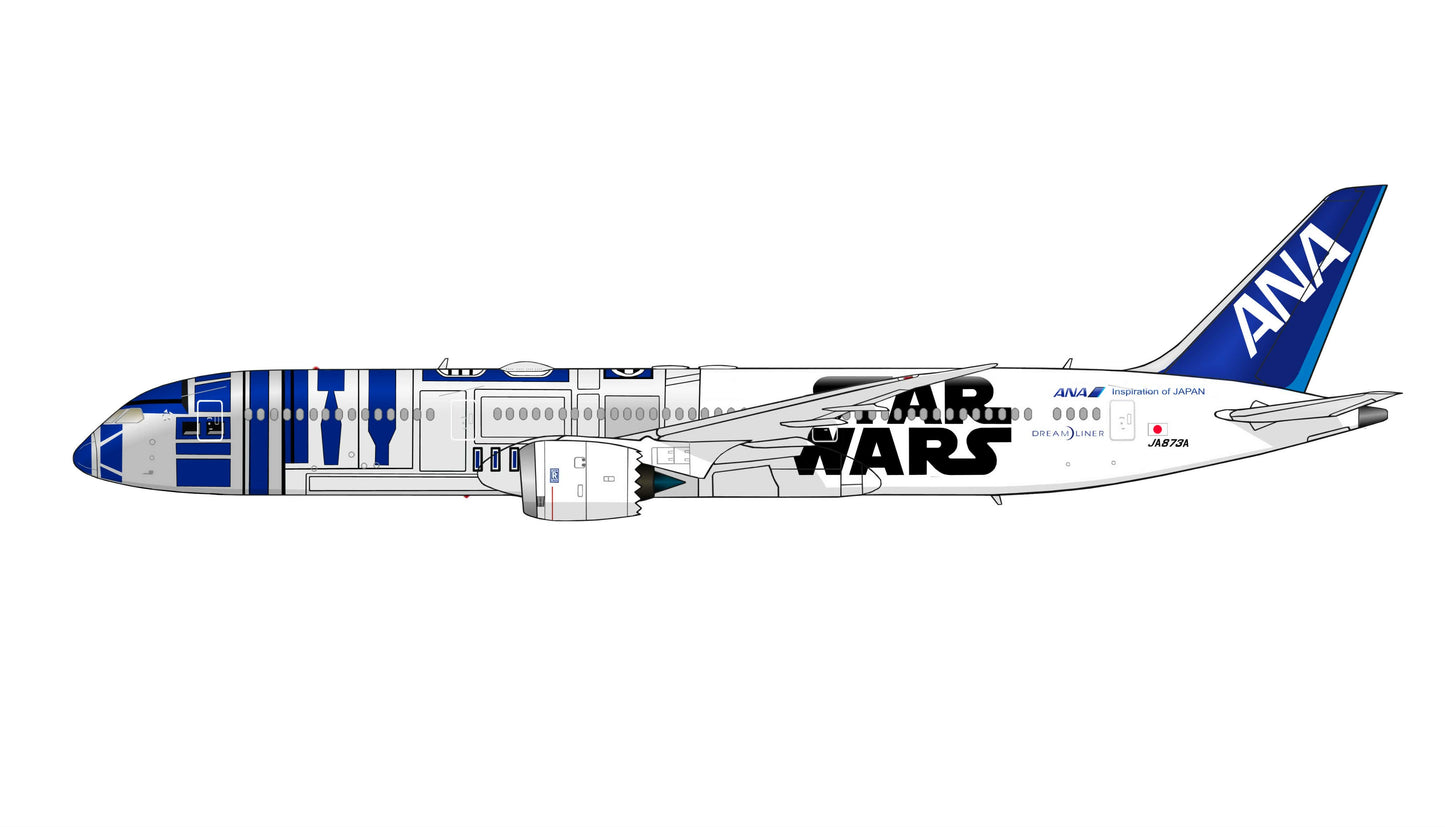 ANA All Nippon Airlines Boeing 787 Star Wars livery JA873A 20cm side profile sticker.