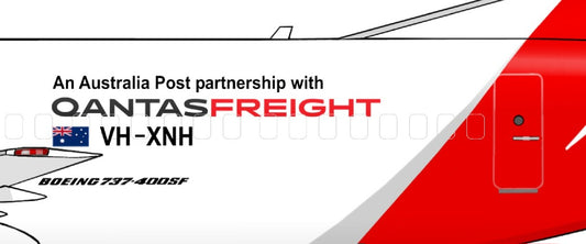 Qantas Freight Boeing 737-400SF VH-XNH 20cm side profile sticker.