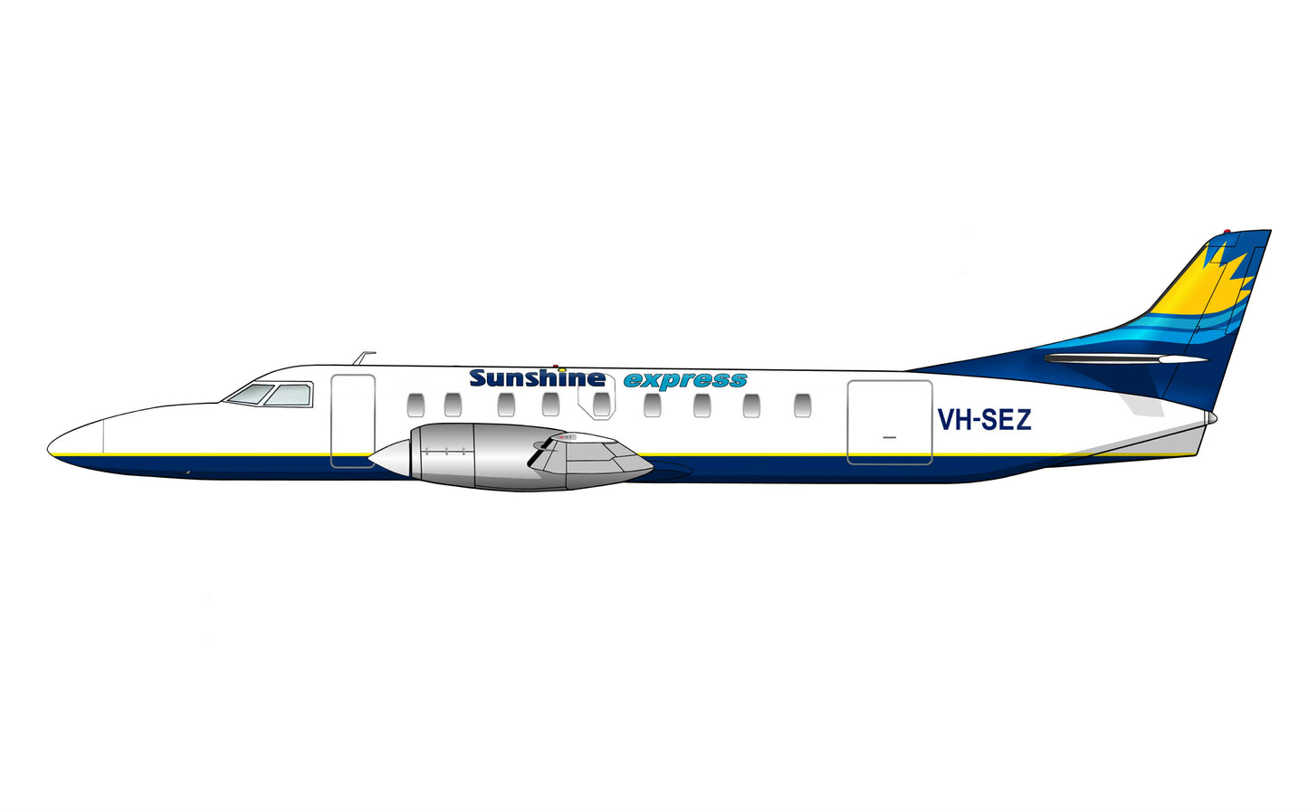 Sunshine Express Metro 111 VH-SEZ PVC side profile cutout.
