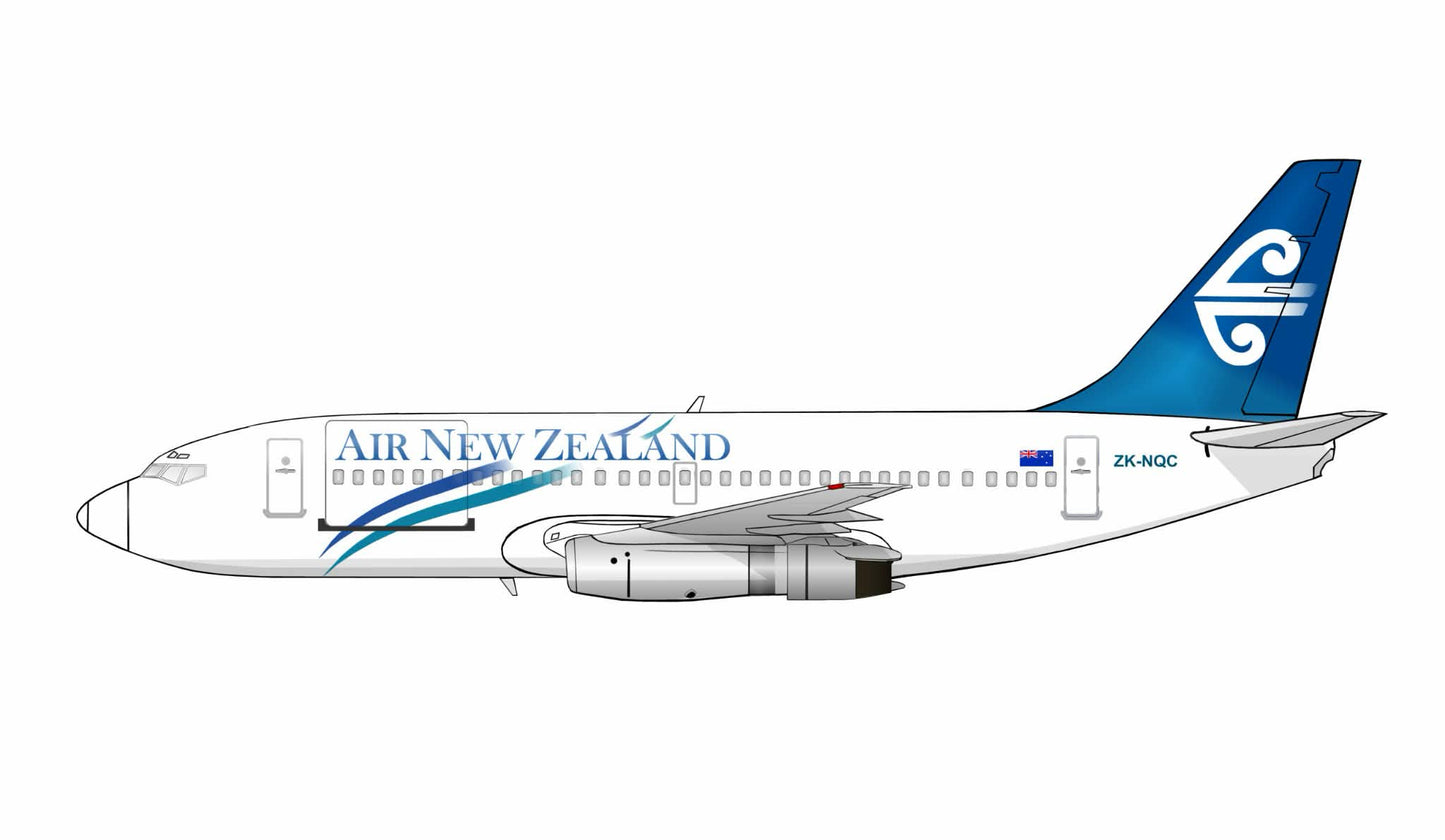 Air New Zealand Boeing 737-200 Pacific Wave livery ZK-NQC PVC side profile cutout.