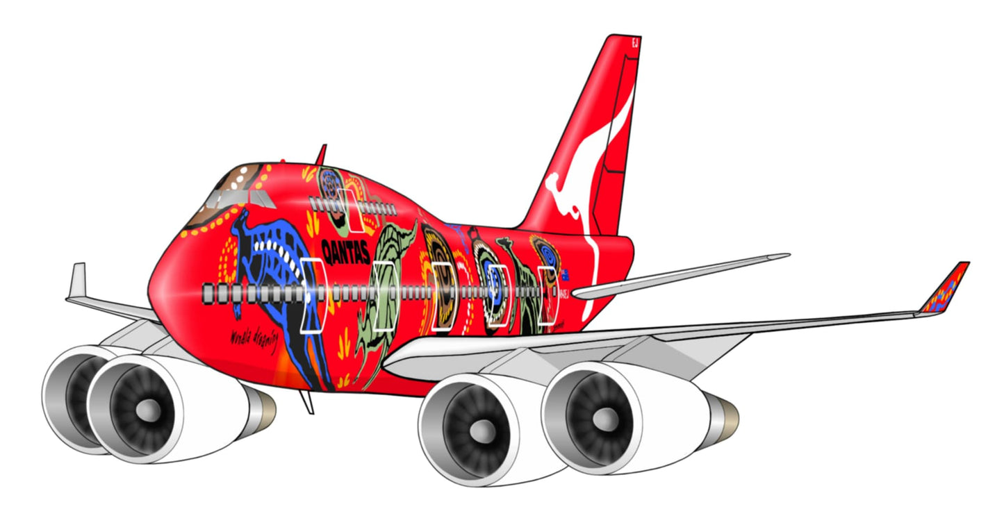 Qantas Boeing 747-400 VH-OEJ - Wunala Dreaming 2 (Caricature)