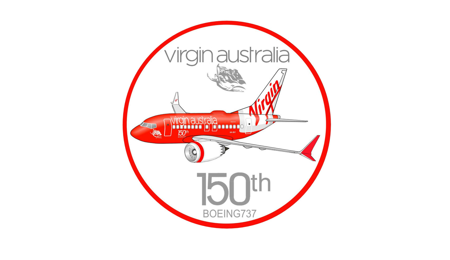 Virgin Australia 150th Boeing 737 retro livery sticker 5 pack.