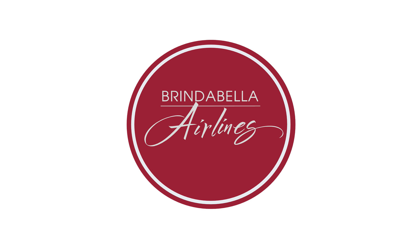 Brindabella Airlines round logo 10cm sticker.